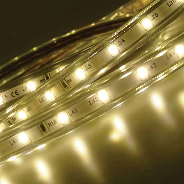 Kefflum LED Rope Light String Light Strip 36 LED Clase energética A ++ M Tubo para uso en interiores y exteriores IP65 Blanco frío 10 m 